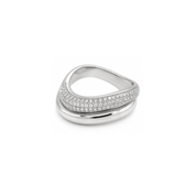 Cubic Zirconia Pavé Wave Ring Set - Karen's Fine Jewellery