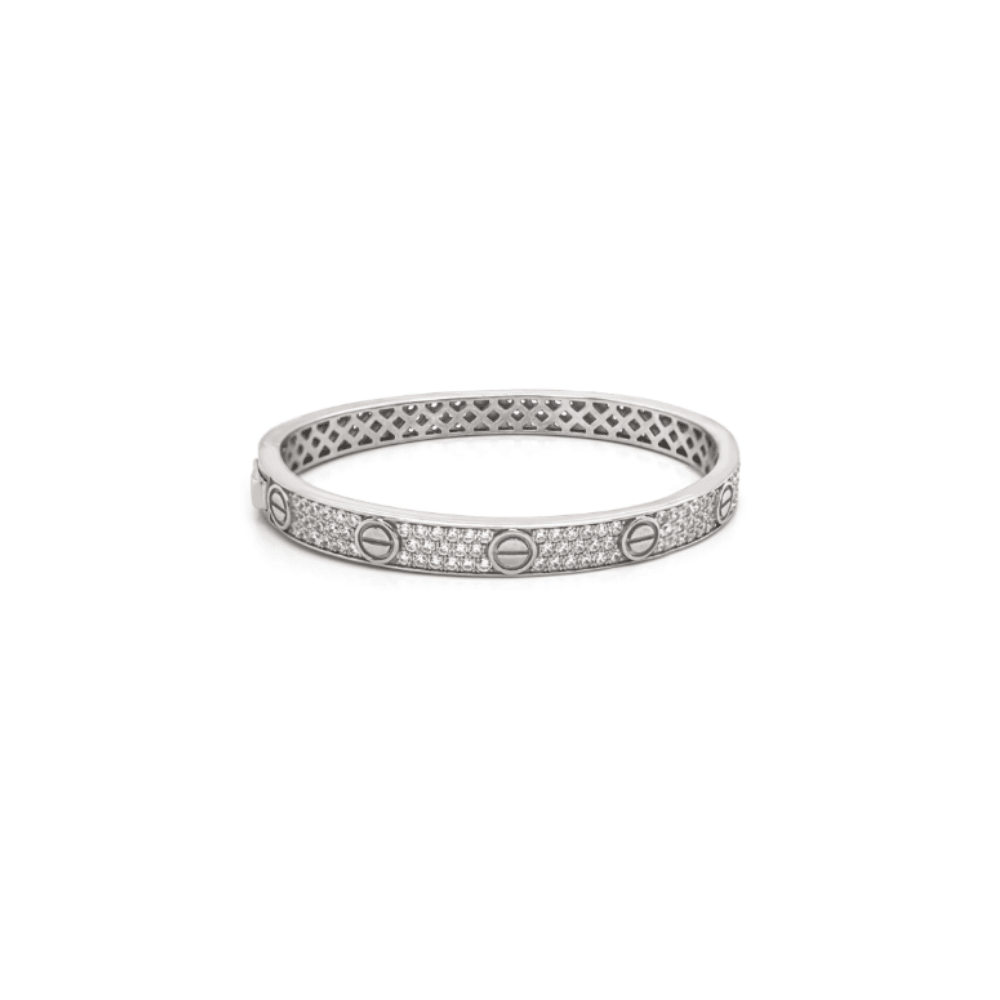 Cubic Zirconia Screw Motif Bangle - Karen's Fine Jewellery