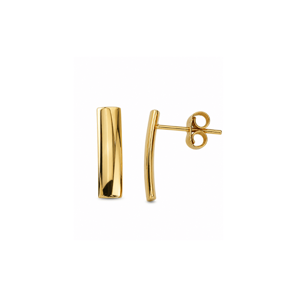 Curved Bar Stud Earrings - Karen's Fine Jewellery