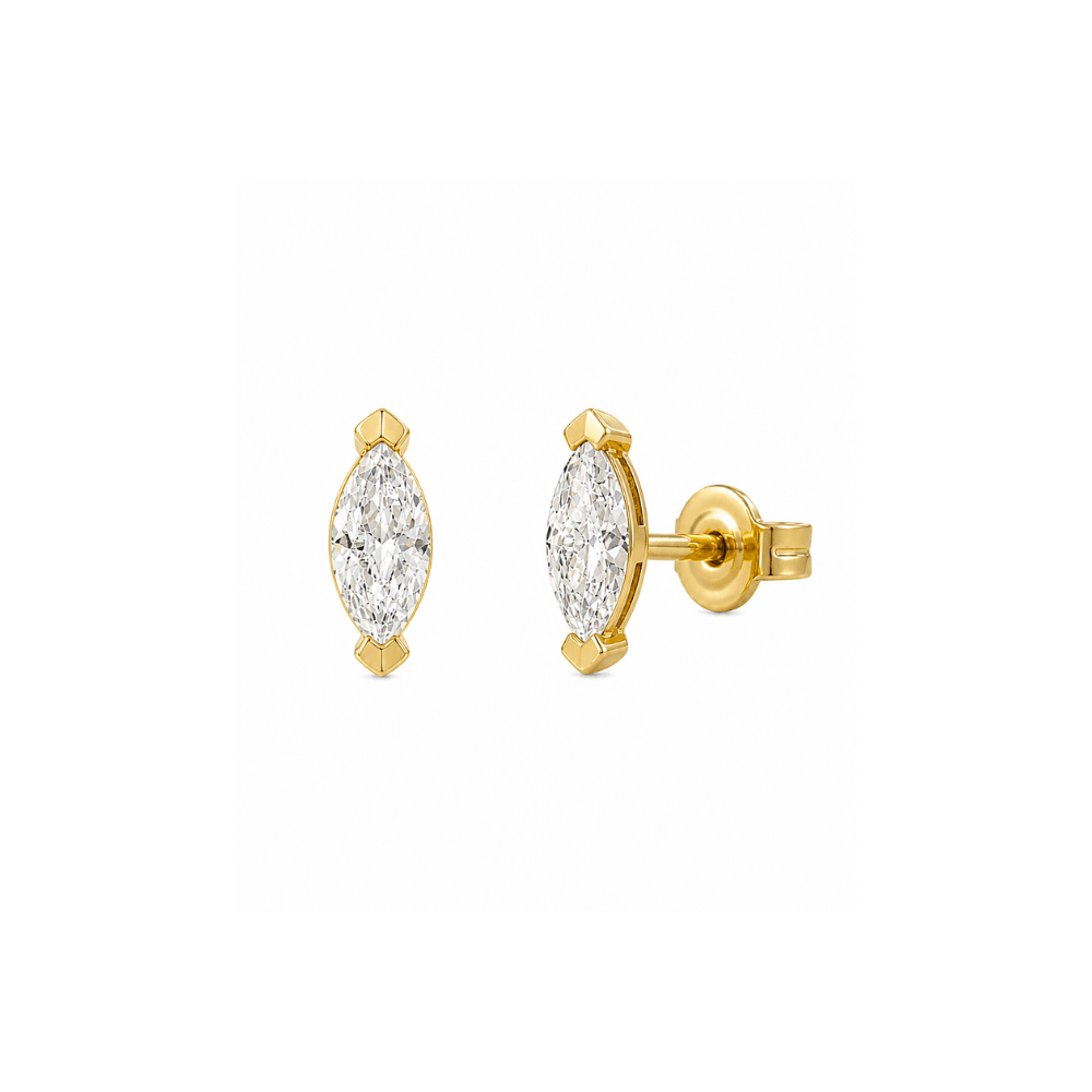 CZ Marquise Stud Earrings - Karen's Fine Jewellery