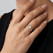Emerald Cut Cubic Zirconia Stacking Rings - Karen's Fine Jewellery