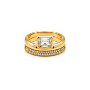 Emerald Cut Cubic Zirconia Stacking Rings - Karen's Fine Jewellery
