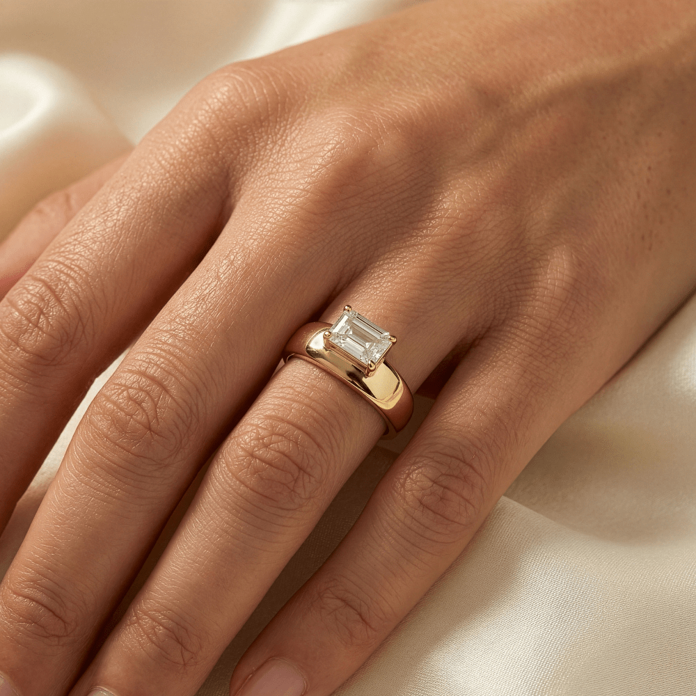 Emerald Cut Dome Ring - Karen's Fine Jewellery