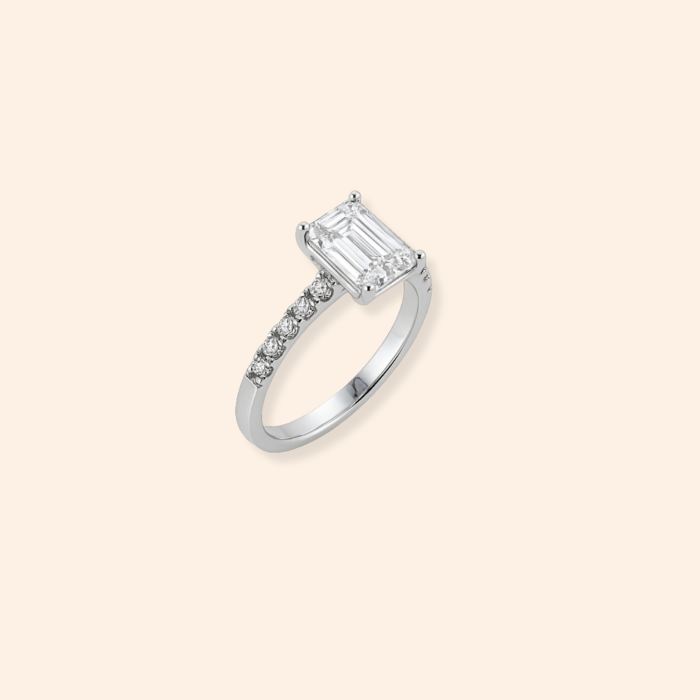 Emerald Cut Lab Damond Ring - Karen's Fine Jewellery