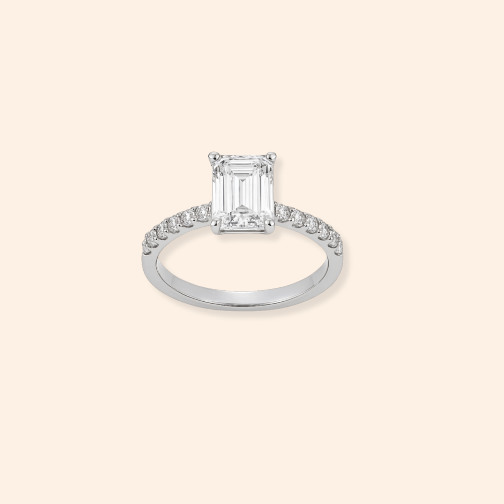 Emerald Cut Lab Damond Ring - Karen's Fine Jewellery