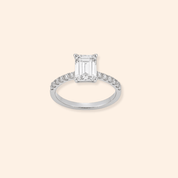 Emerald Cut Lab Damond Ring - Karen's Fine Jewellery