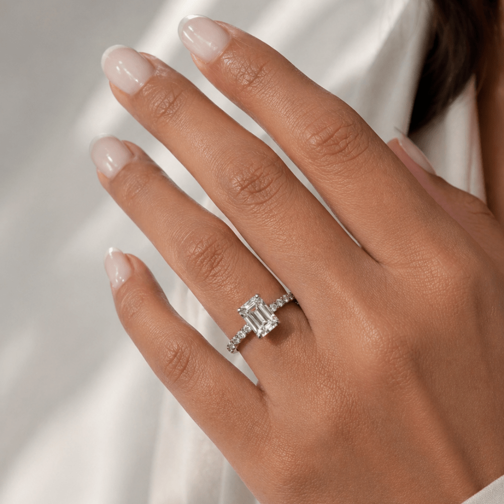 Emerald Cut Lab Damond Ring - Karen's Fine Jewellery