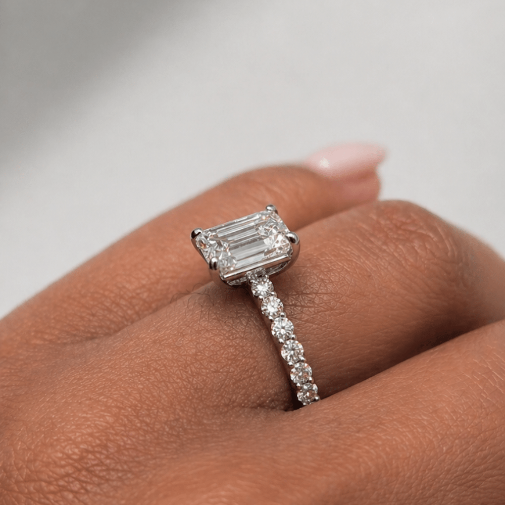 Emerald Cut Lab Damond Ring - Karen's Fine Jewellery