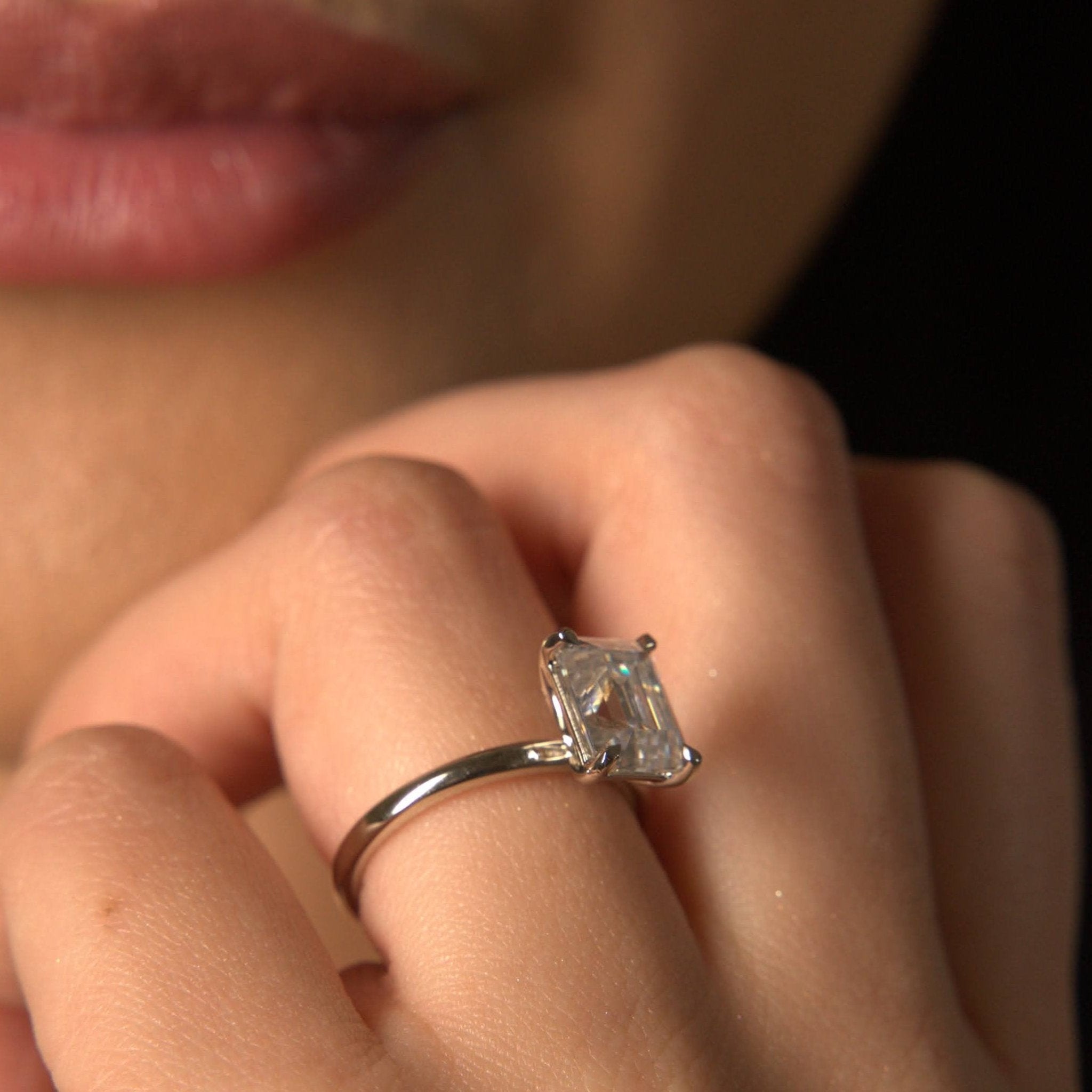 Emerald Cut Solitaire Lab Diamond Ring - Karen's Fine Jewellery