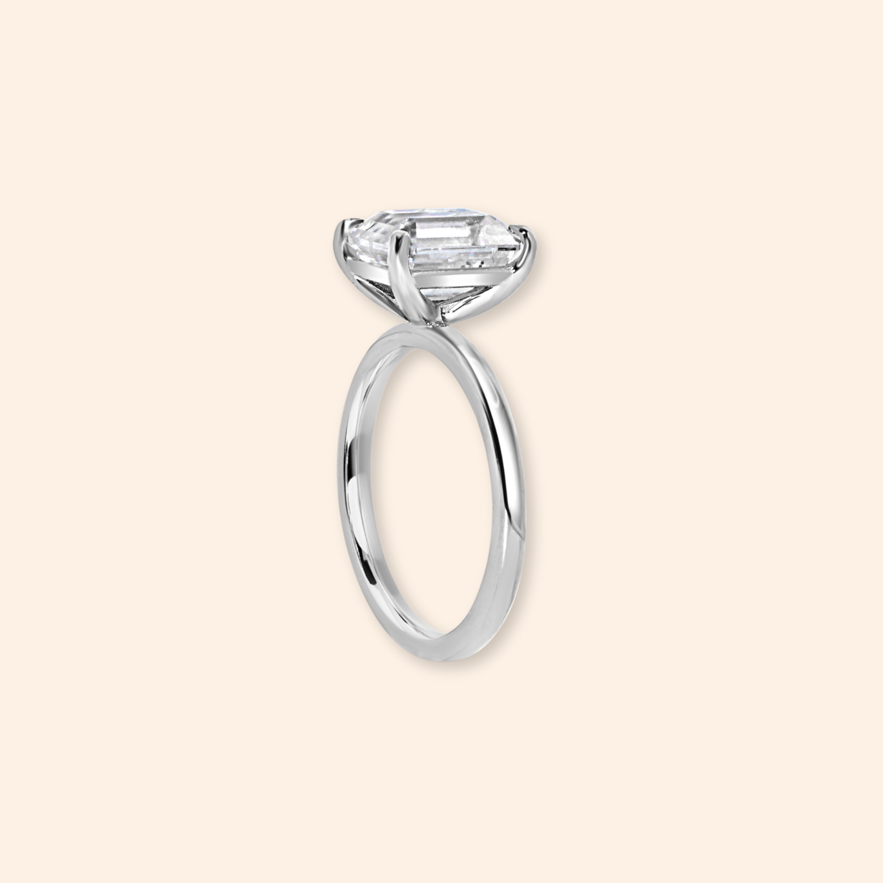Emerald Cut Solitaire Lab Diamond Ring - Karen's Fine Jewellery