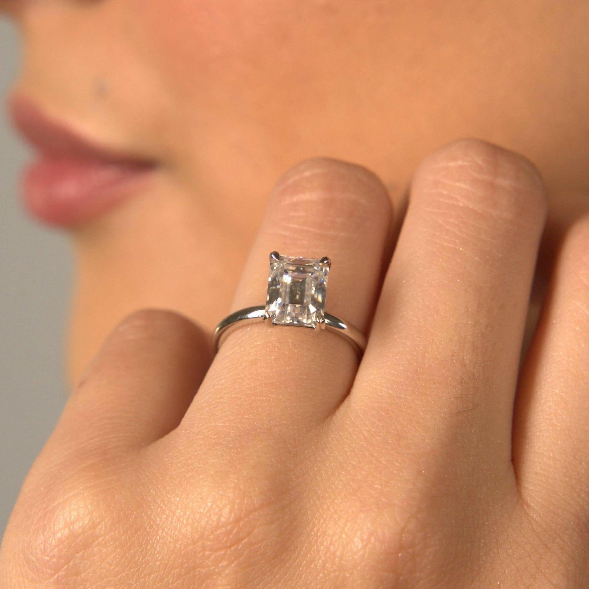Emerald Cut Solitaire Lab Diamond Ring - Karen's Fine Jewellery