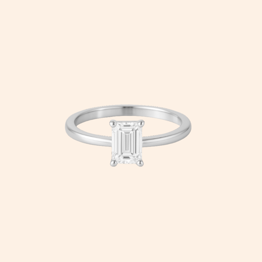 Emerald Cut Solitaire Lab Diamond Ring - Karen's Fine Jewellery