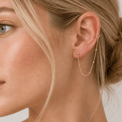 Gold Chain Connector Single Earring - Karen's Fine Jewellery