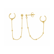 Gold Chain Connector Single Earring - Karen's Fine Jewellery