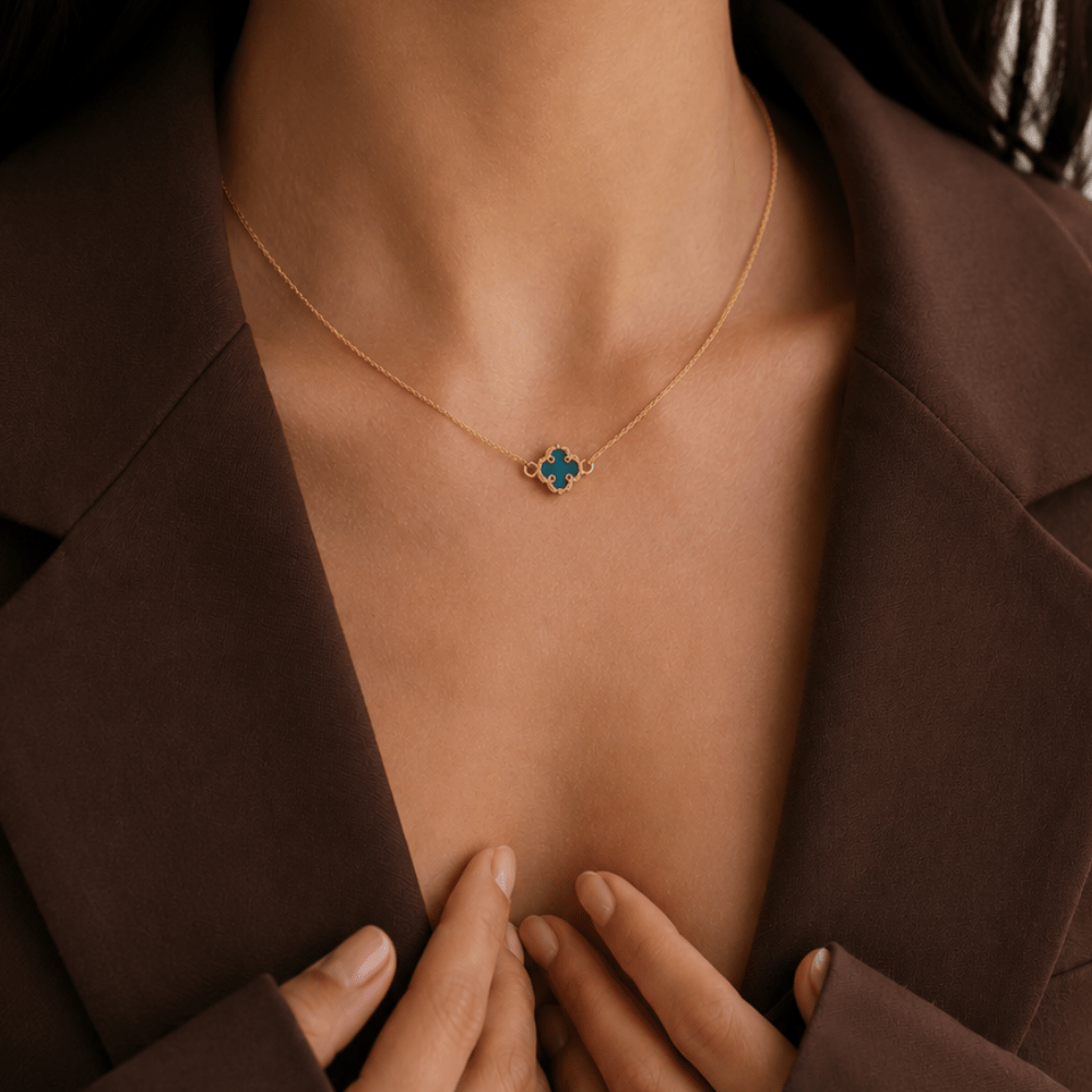 Gold Clover Station Necklace - Karen's Fine Jewellery