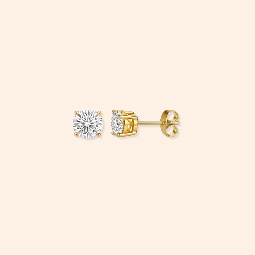 Gold C/Z Studs - Karen's Fine Jewellery
