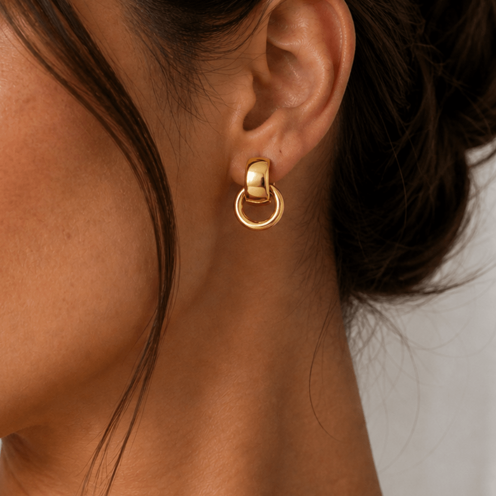 Gold Link Drop Earrings - Karen's Fine Jewellery