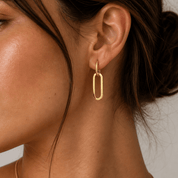 Gold Paperclip Drop Earrings - Karen's Fine Jewellery