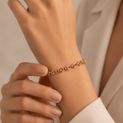 Gold Puffy Anchor Chain Bracelet - Karen's Fine Jewellery