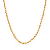 Gold Solid Diamond Cut Rope Chain