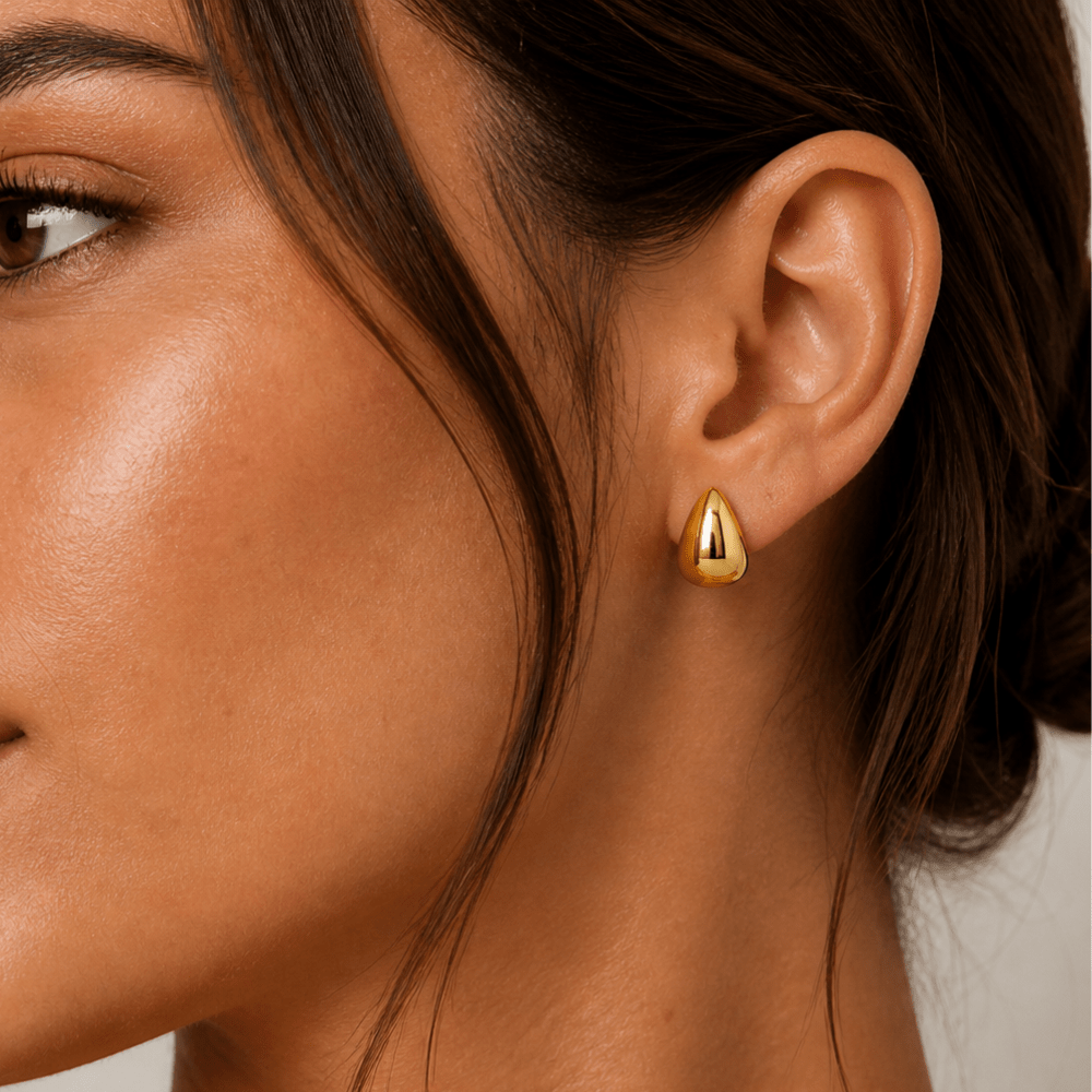 Gold Teardrop Stud Earrings - Karen's Fine Jewellery