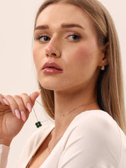 Green Onyx Clover Necklace - Karen's Fine Jewellery