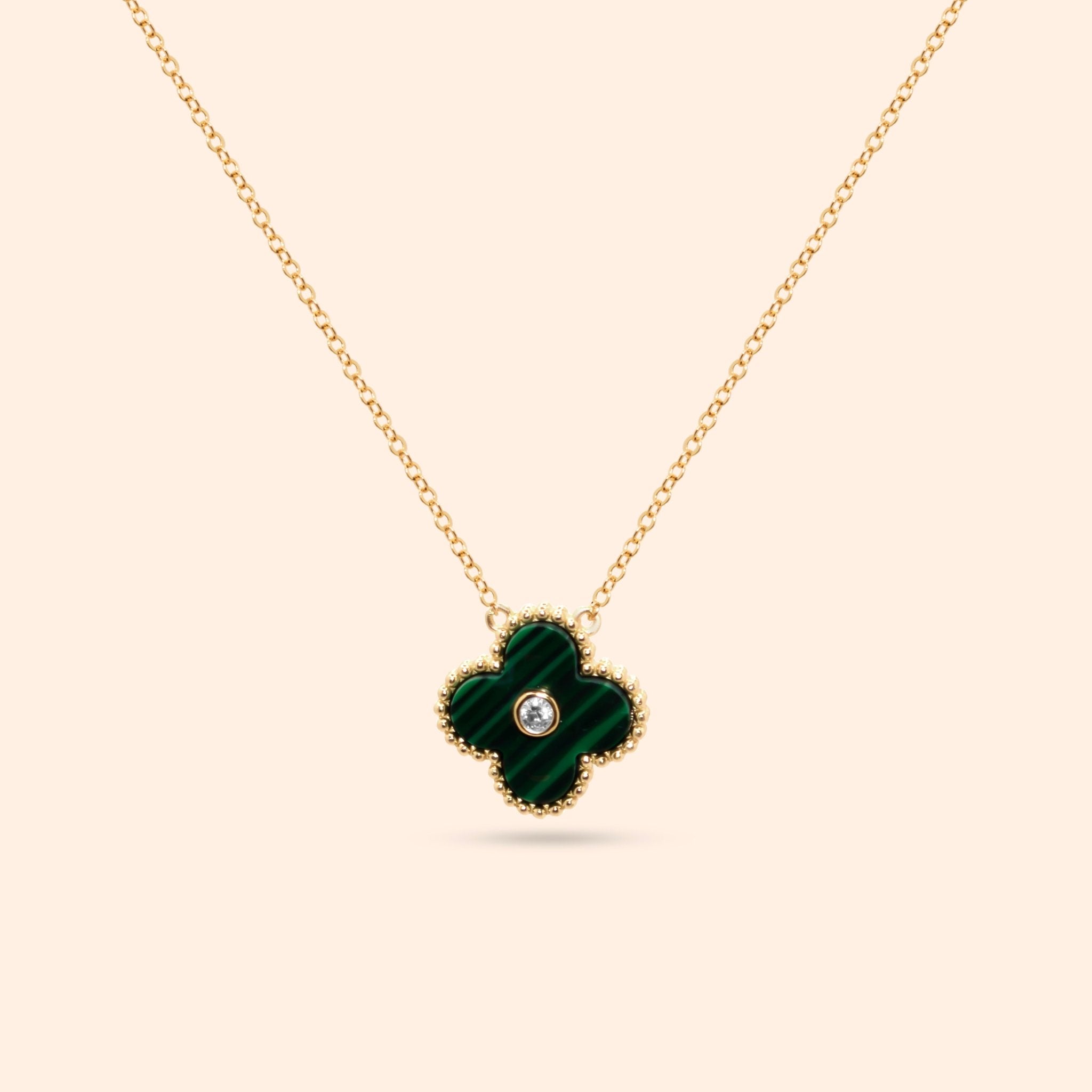 Green Onyx Clover Necklace - Karen&#39;s Fine Jewellery