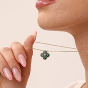 Green Onyx Clover Necklace - Karen's Fine Jewellery