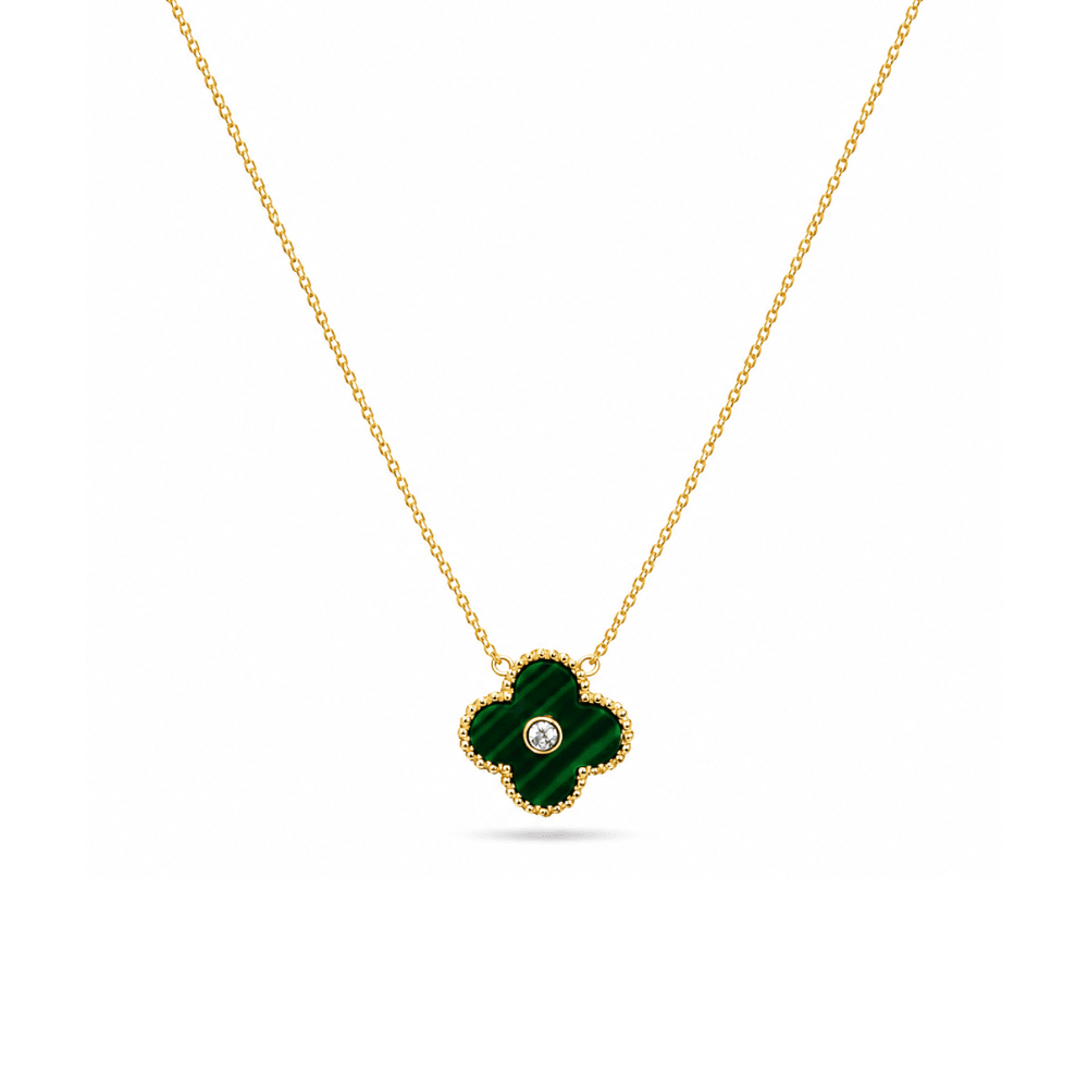 Green Onyx Clover Necklace - Karen's Fine Jewellery