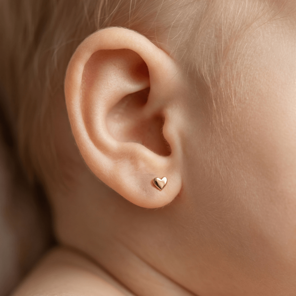 Heart Flat Back Studs - Karen's Fine Jewellery