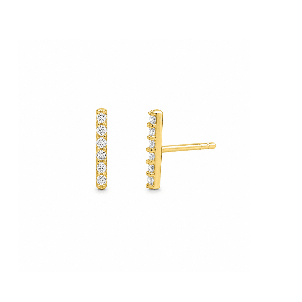 Lab Diamond Bar Studs - Karen's Fine Jewellery