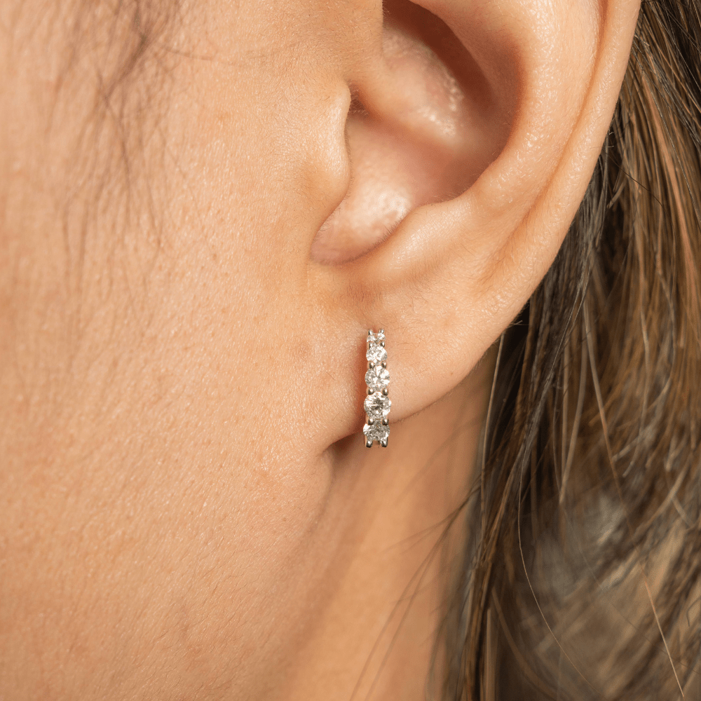 Lab Diamond Huggie Earrings - Karen's Fine Jewellery
