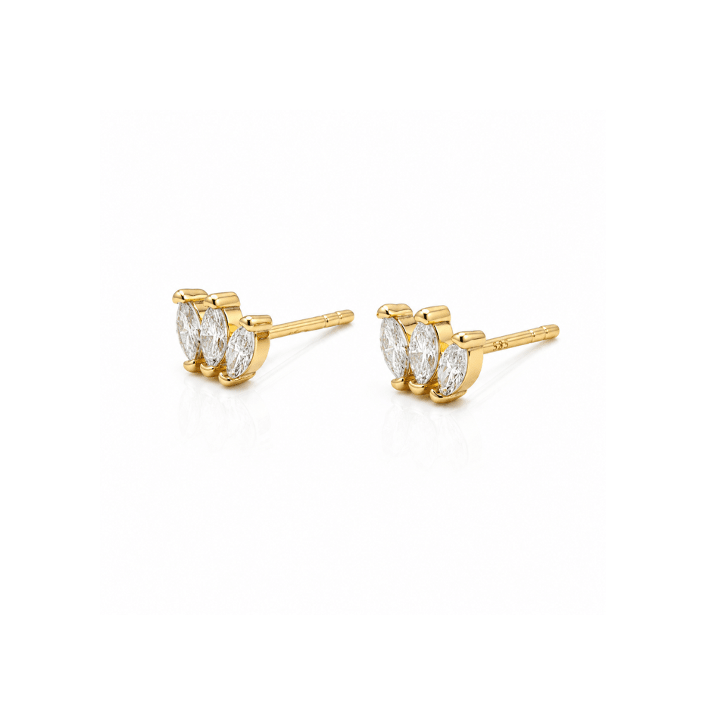 Lab Diamond Marquise Cut Trio Studs - Karen's Fine Jewellery