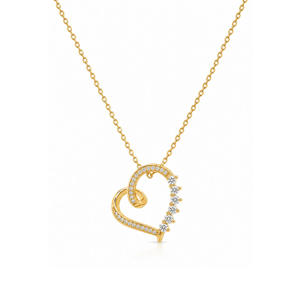 Lab Diamond Open Heart Necklace - Karen's Fine Jewellery