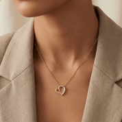 Lab Diamond Open Heart Necklace - Karen's Fine Jewellery