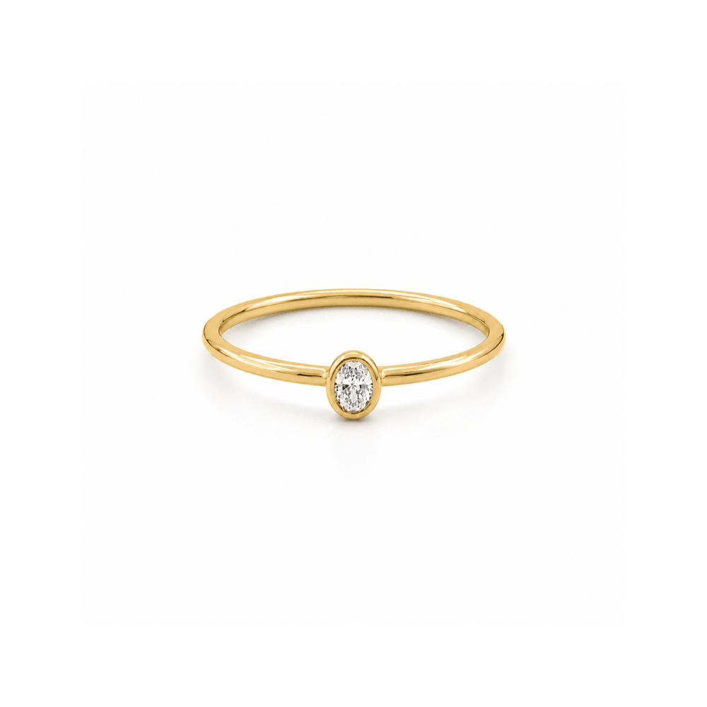 Lab Diamond Oval Bezel Ring - Karen's Fine Jewellery