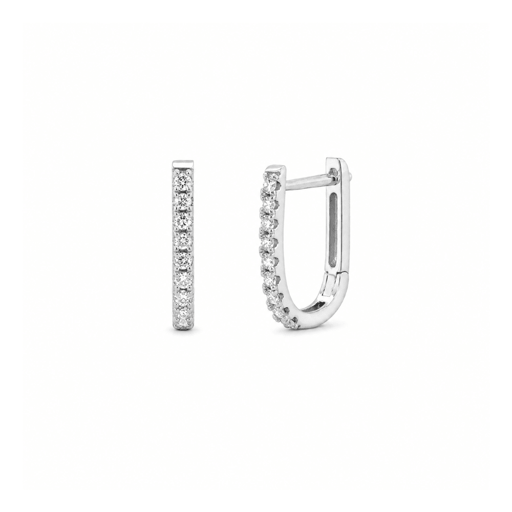 Lab Diamond Pave Oval Hoops - Karen's Fine Jewellery