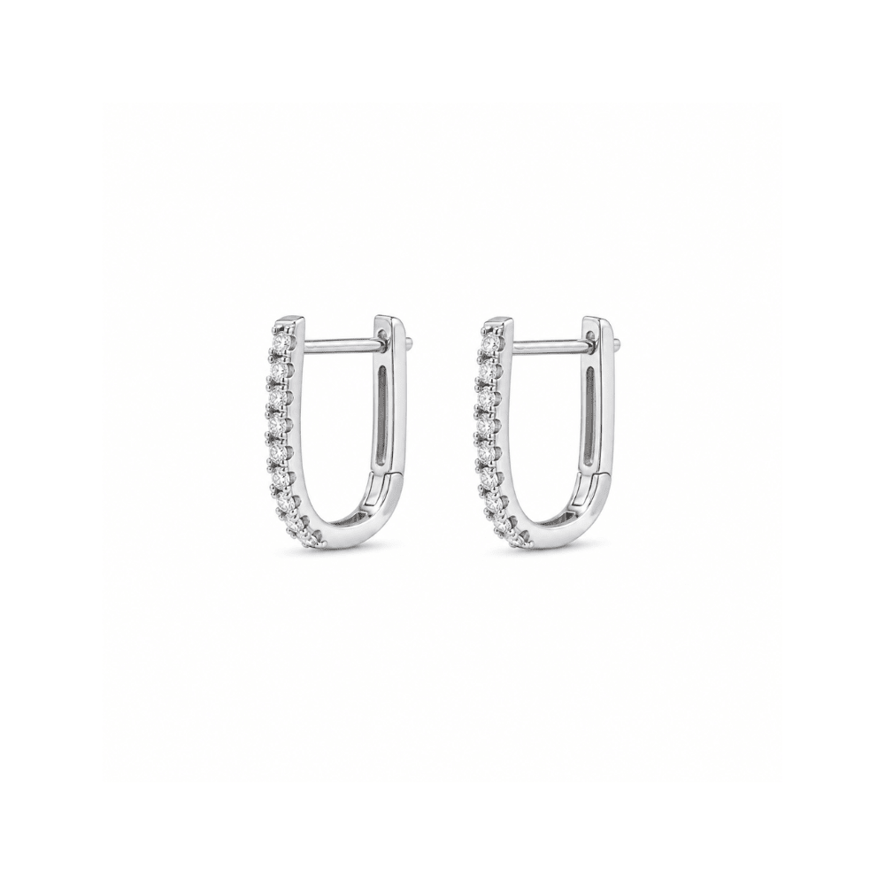 Lab Diamond Pave Oval Hoops - Karen's Fine Jewellery
