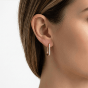 Lab Diamond Rectangular Hoops - Karen's Fine Jewellery