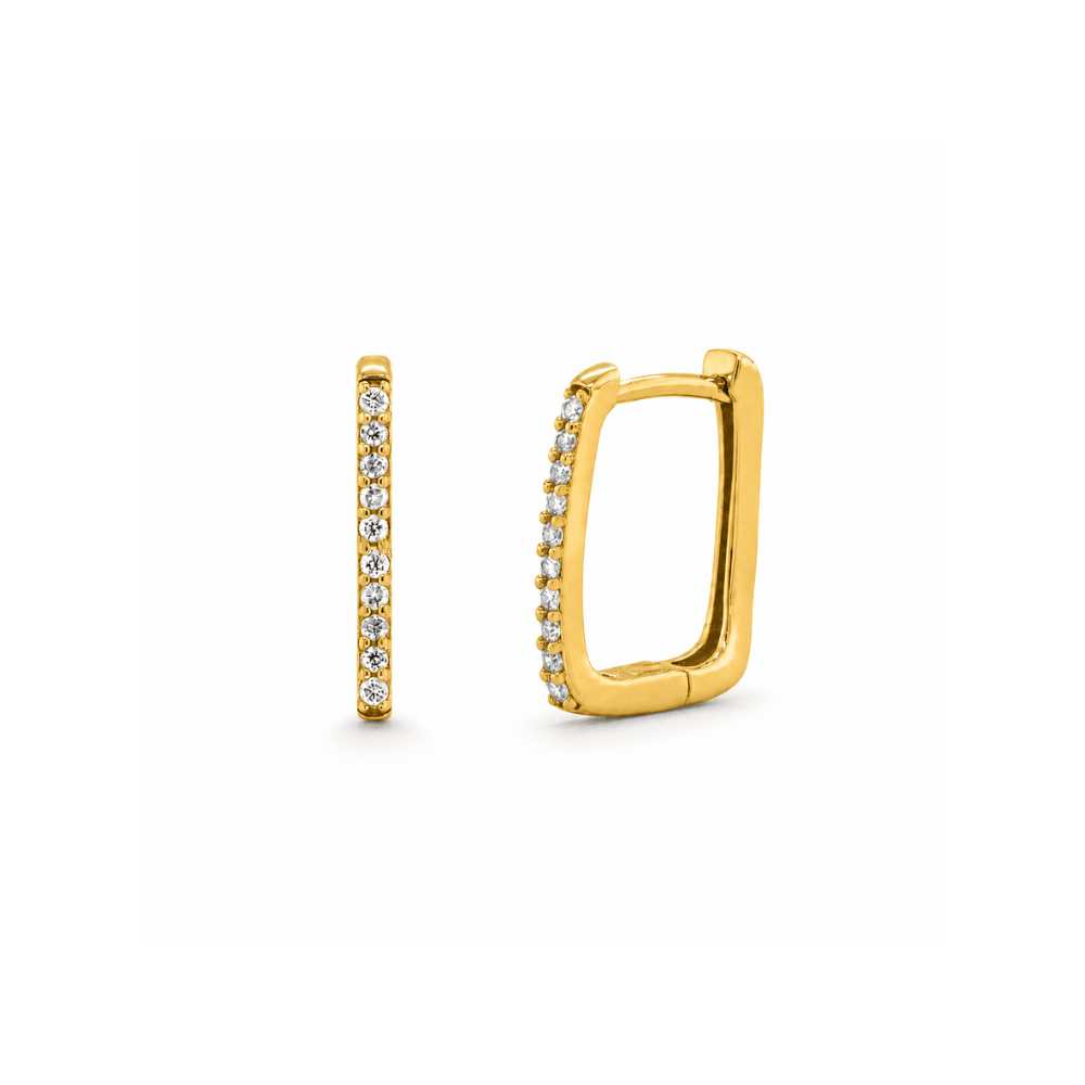 Lab Diamond Rectangular Hoops - Karen's Fine Jewellery