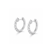 Lab Diamond Shared Prong Hoops - Karen's Fine Jewellery