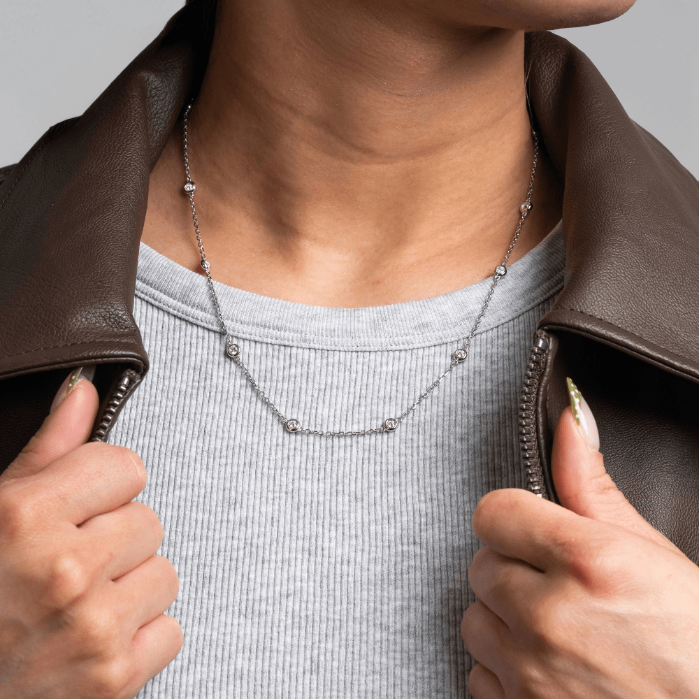 Lab Diamond Station Necklace - Karen's Fine Jewellery