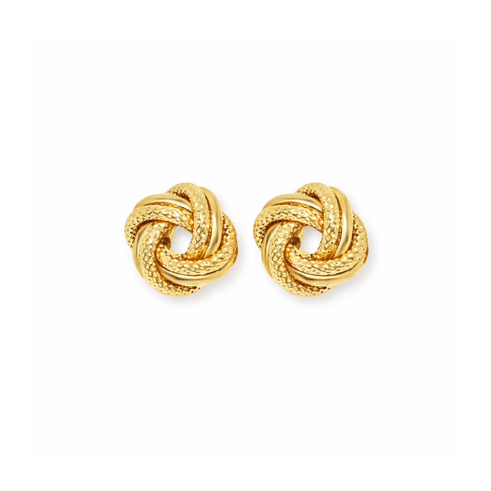 love knot studs 10k yellow gold