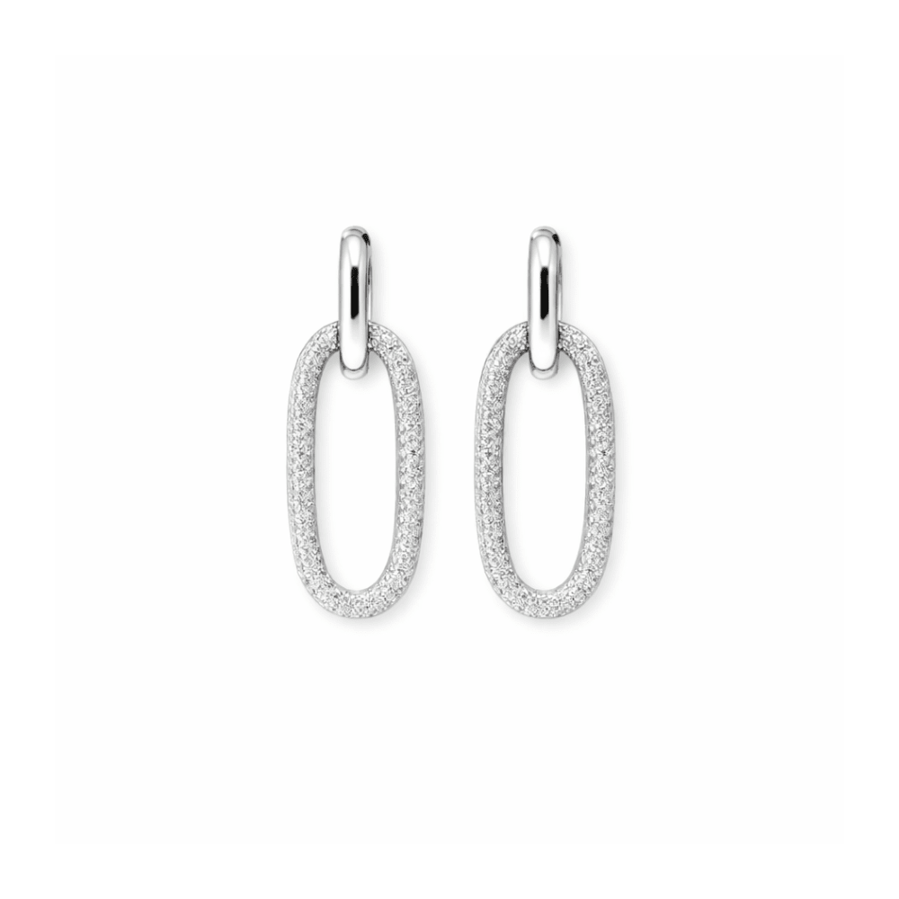 oval hoop earrings sterling silver cz