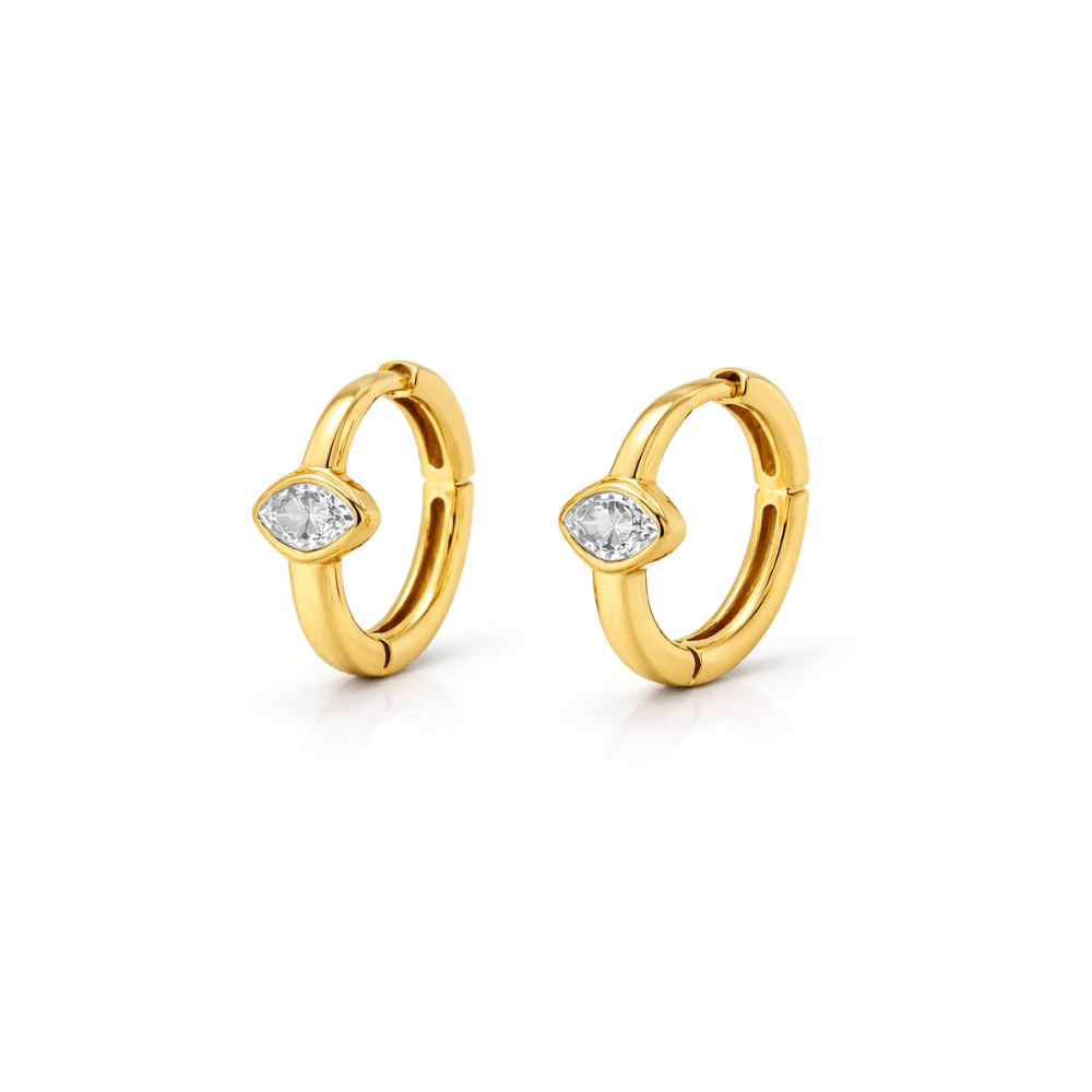 Marquise Cut Hoop Earrings - Karen's Fine Jewellery
