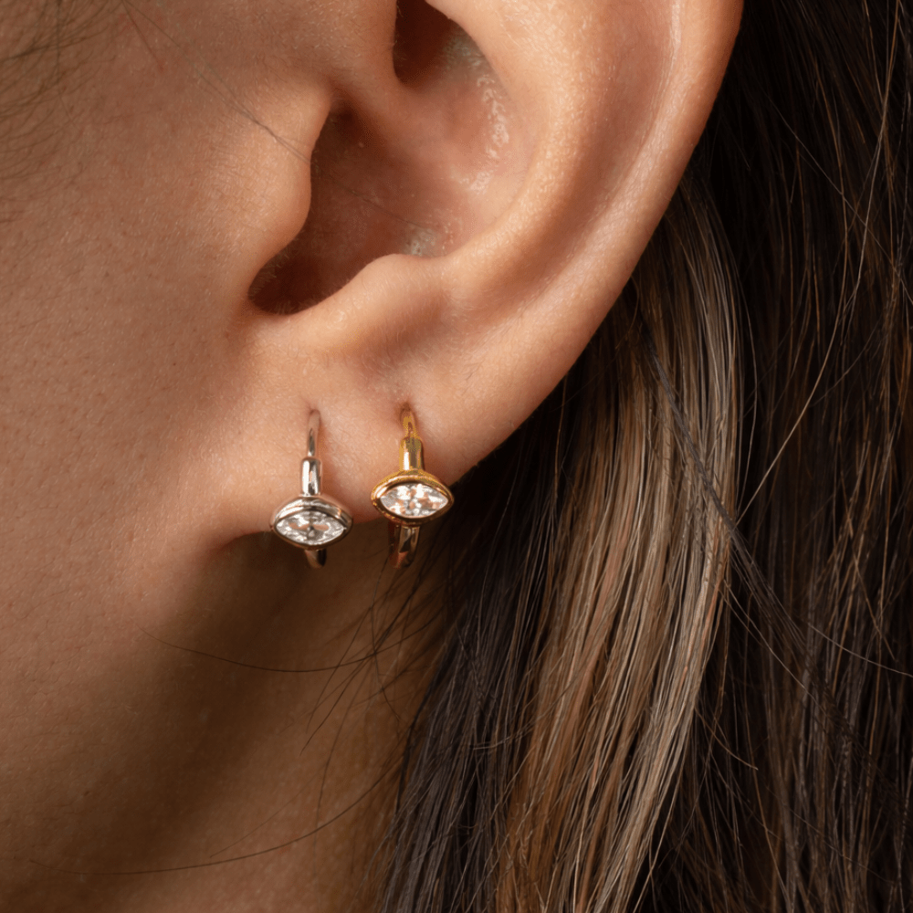 Marquise Cut Hoop Earrings - Karen's Fine Jewellery