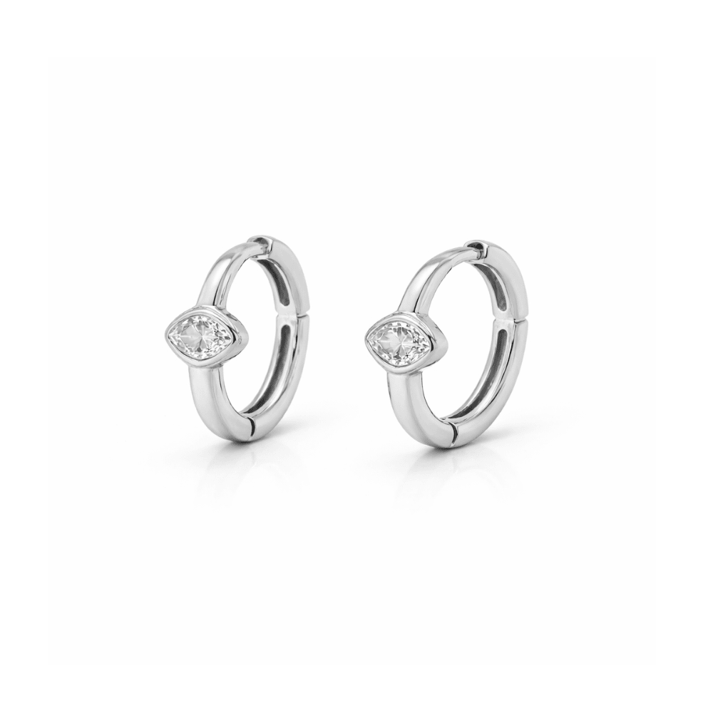 Marquise Cut Hoop Earrings - Karen's Fine Jewellery