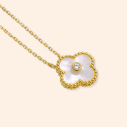 Mother Of Pearl Clover Necklace - Karen's Fine Jewellery
