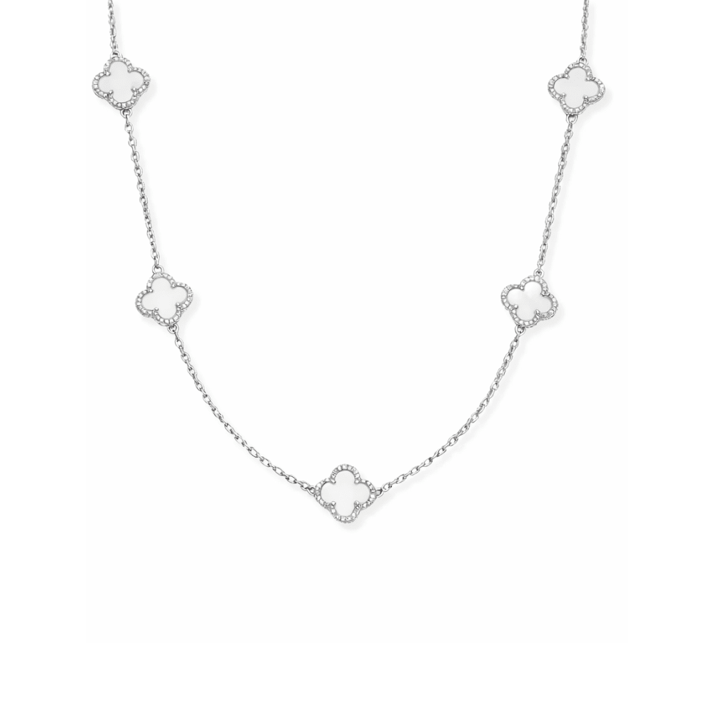 Mother of Pearl Clover Station Necklace - Karen's Fine Jewellery