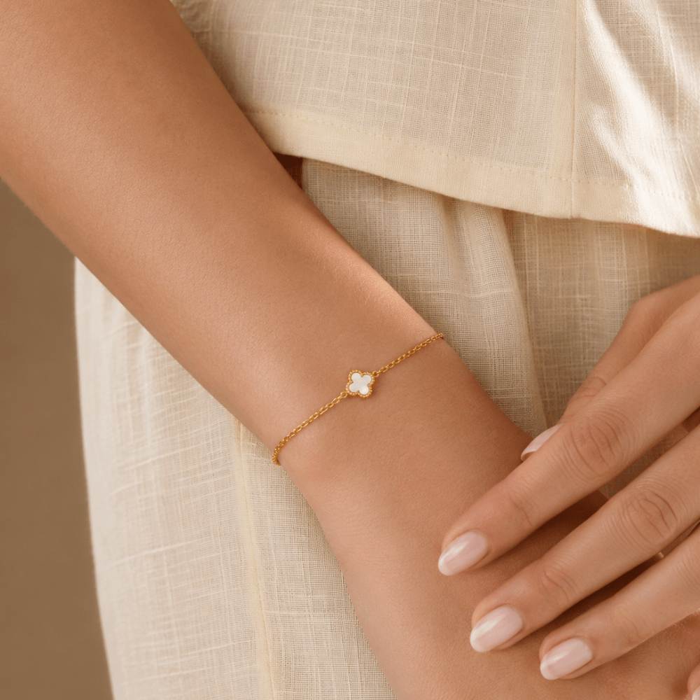 Mother of Pearl Mini Clover Bracelet - Karen's Fine Jewellery